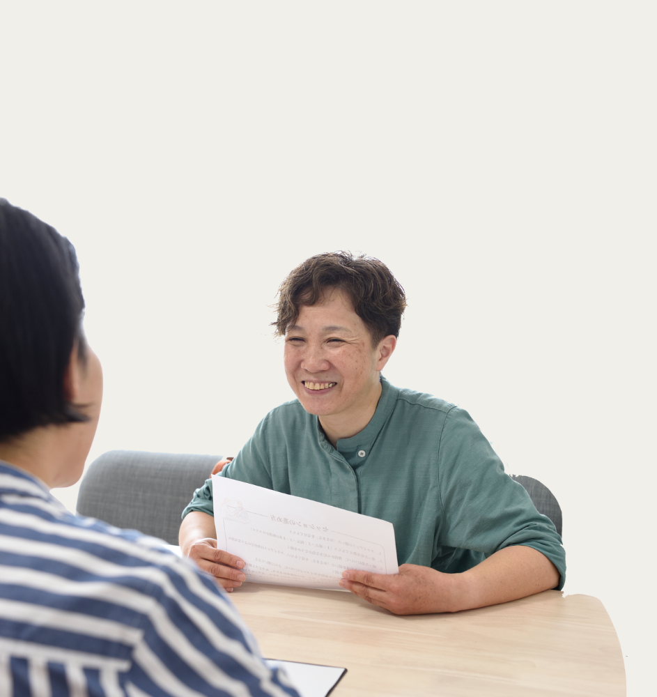 代表とお客様が話している写真